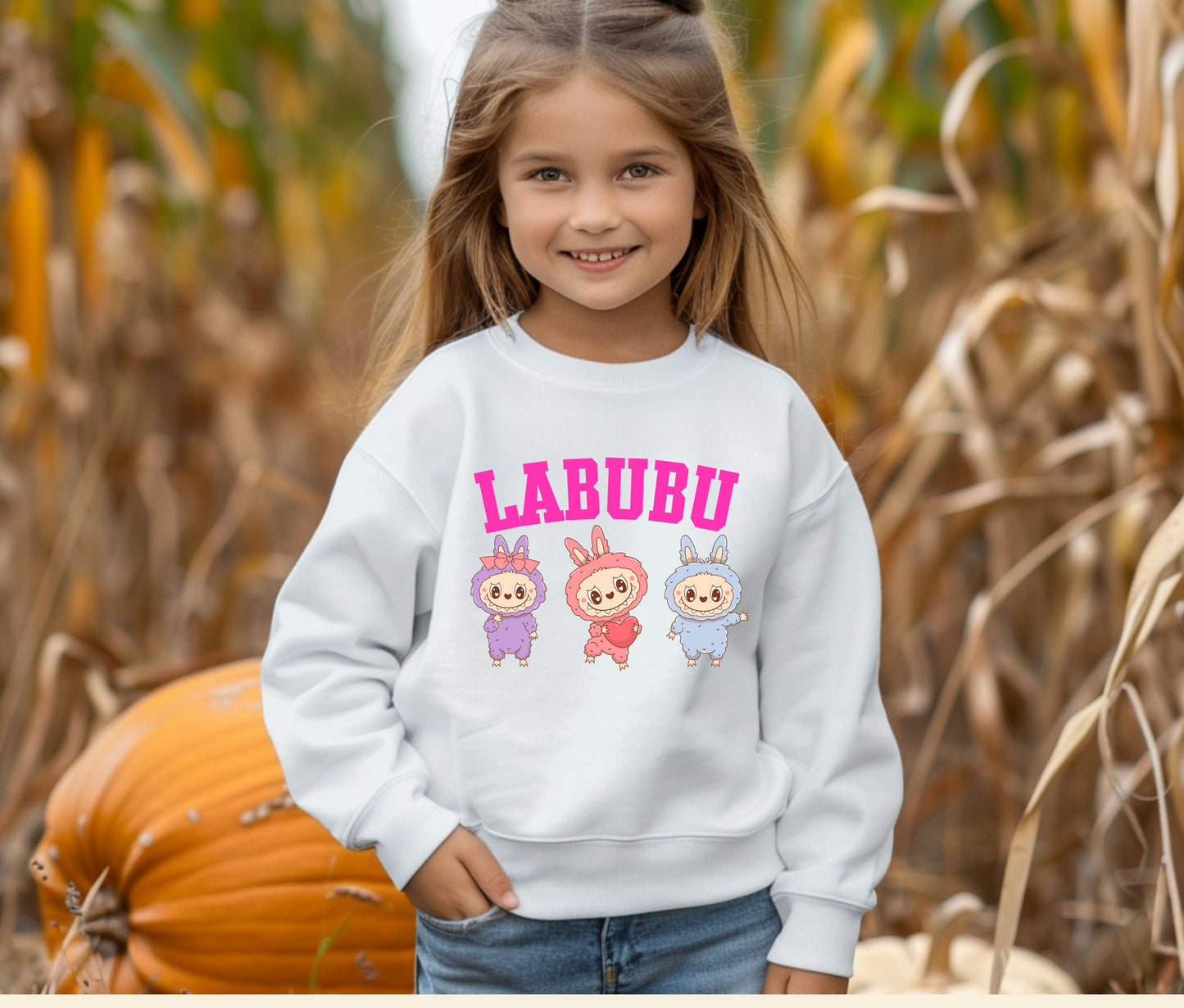 🧸 LABUBU Mom & Kids Matching Sweatshirt – Cute Cartoon Family Outfit
