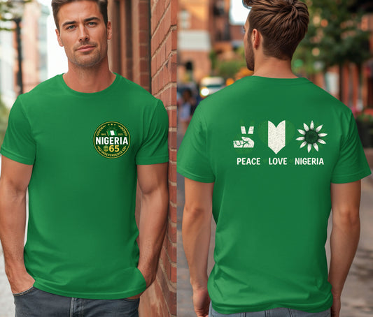 Nigerian Independece Day Shirt , Naija to the World T-Shirt, Nigerian Pride Shirt | African Heritage Tee | Green White Green Nigeria Flag Shirt | Unisex Naija Culture Tee