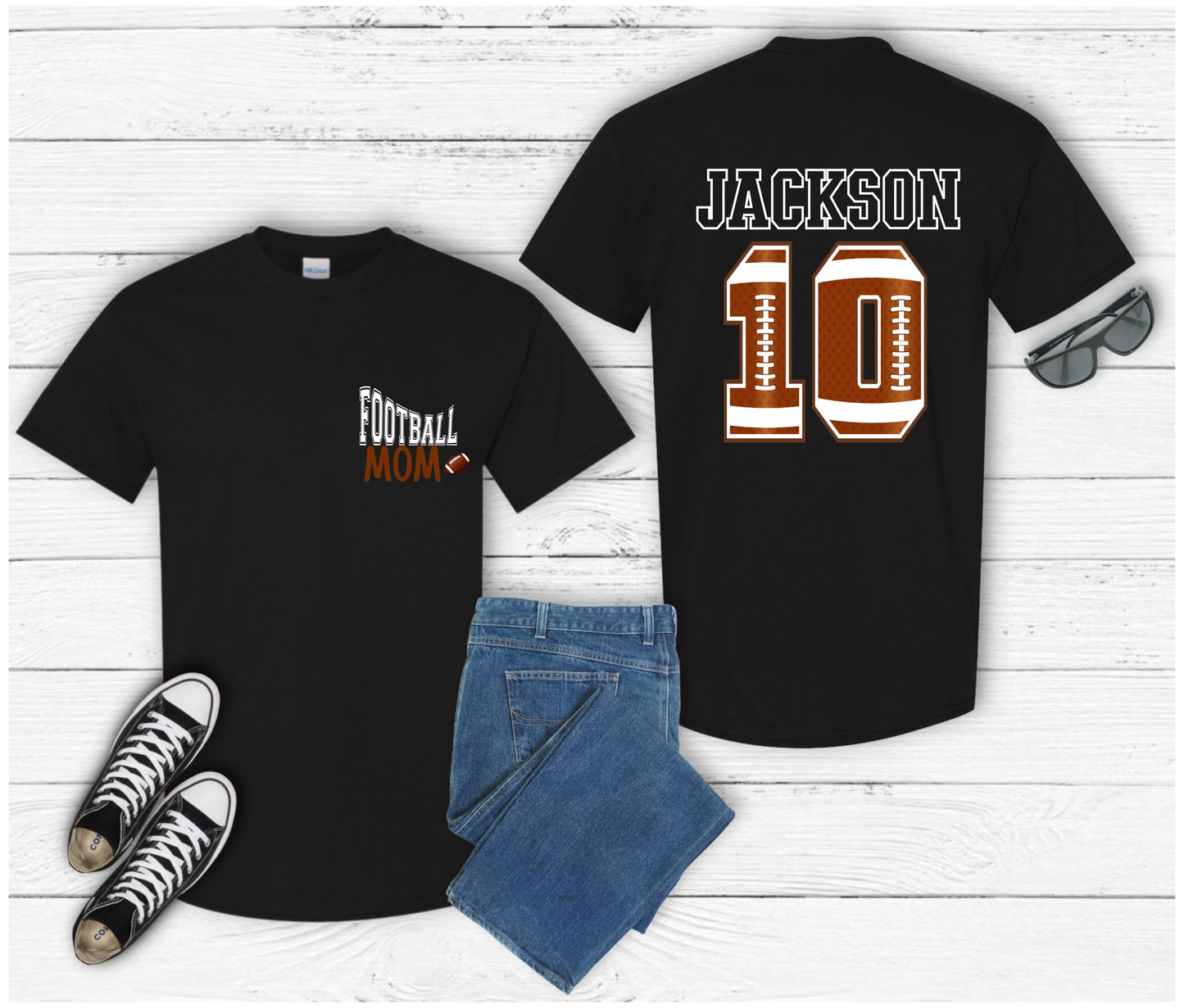 π Custom Football Family Shirts | Game Day Matching Shirts | Personalized Football Team Support Tees