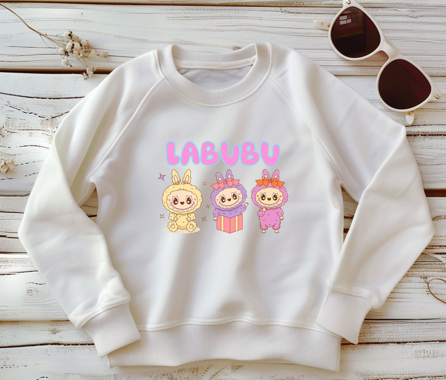 🧸 LABUBU Mom & Kids Matching Sweatshirt – Cute Cartoon Family Outfit