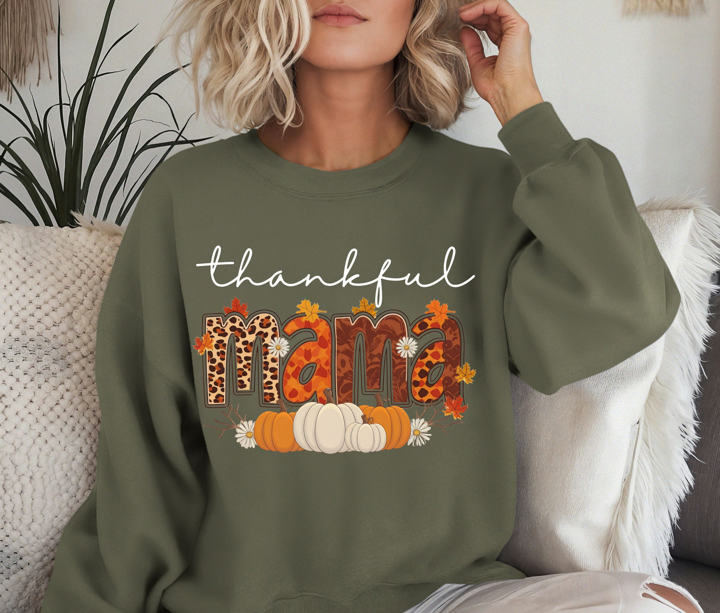 Thankful Sweatshirt, Fall Sweatshirt,Autumn Halloween Sweatshirt, Custom Gift, Autumn Sweater
