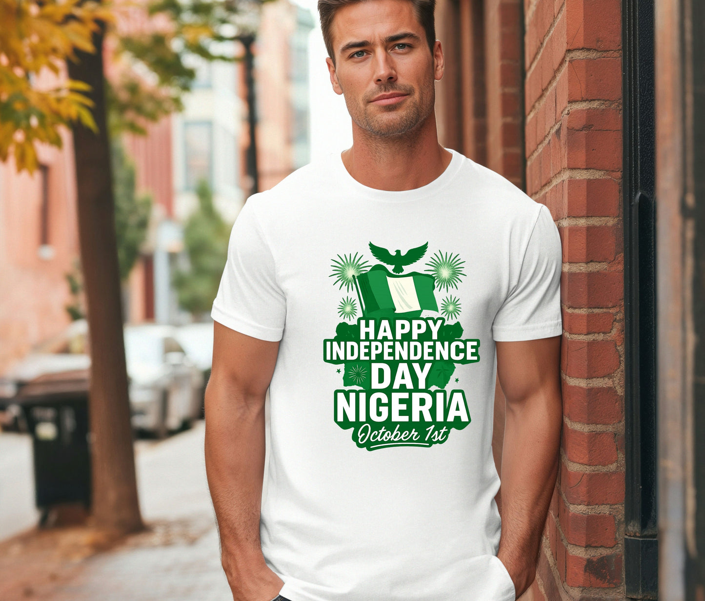 Nigerian Independece Day Shirt , Naija to the World T-Shirt, Nigerian Pride Shirt | African Heritage Tee | Green White Green Nigeria Flag Shirt | Unisex Naija Culture Tee