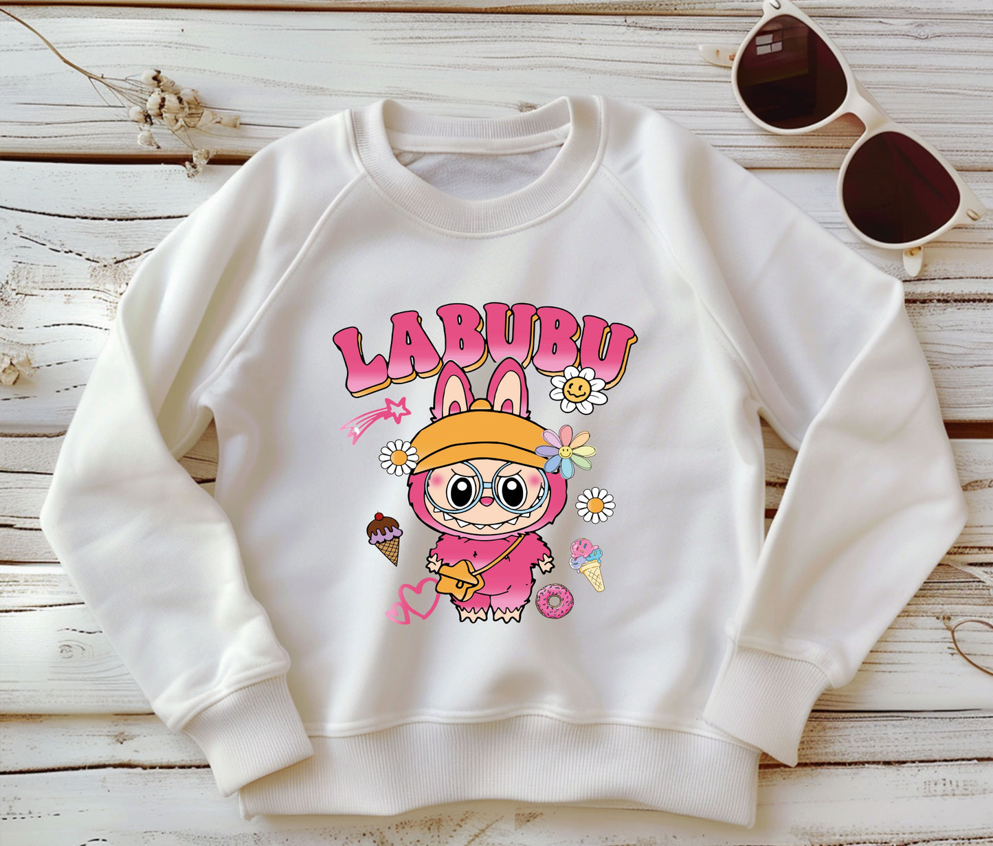 🧸 LABUBU Mom & Kids Matching Sweatshirt – Cute Cartoon Family Outfit