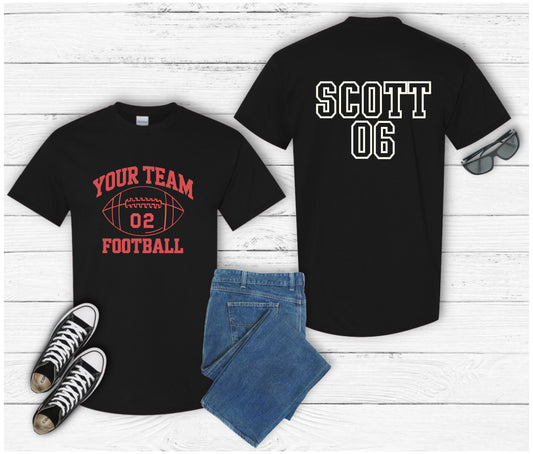 🏈 Custom Team Name Football Family Shirts | Game Day Matching Shirts | Personalized Football Team Support Tees