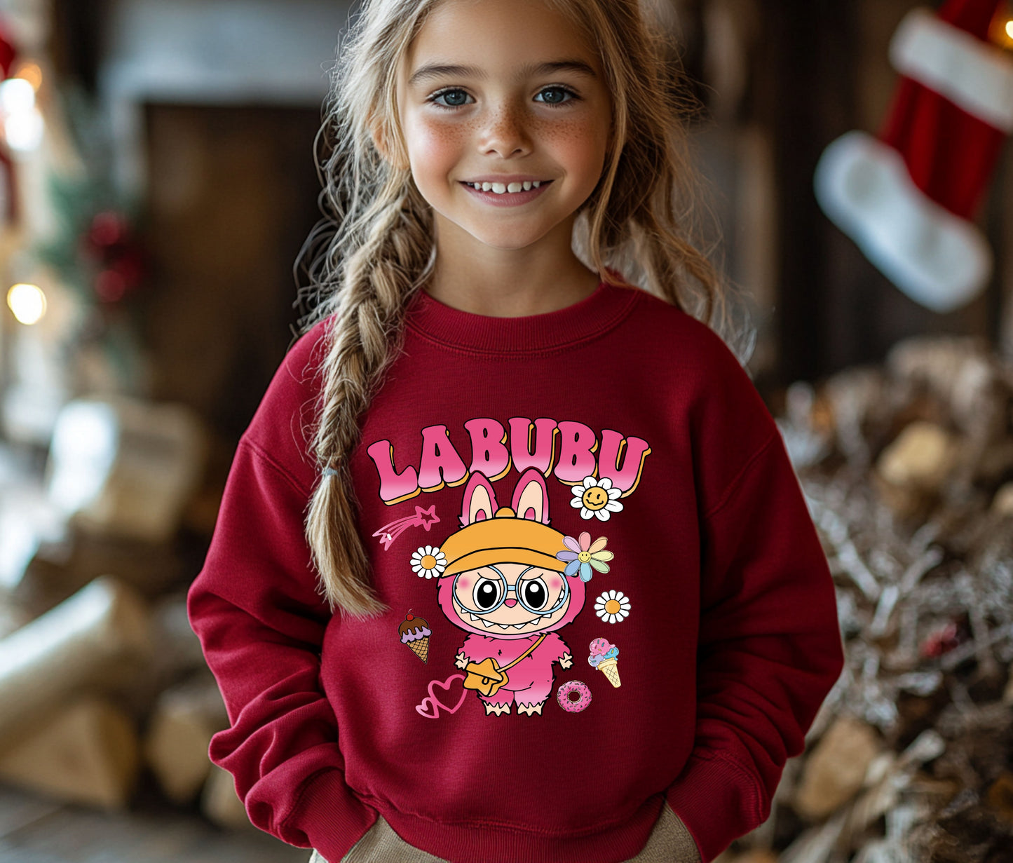 🧸 LABUBU Mom & Kids Matching Sweatshirt – Cute Cartoon Family Outfit