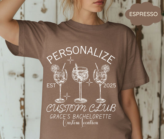 Custom Bachelorette Party Shirts, Last Toast on the Coast, Custom Bachelorette Shirts, Personalized Luxury Bachelorette, Social Club Bach
