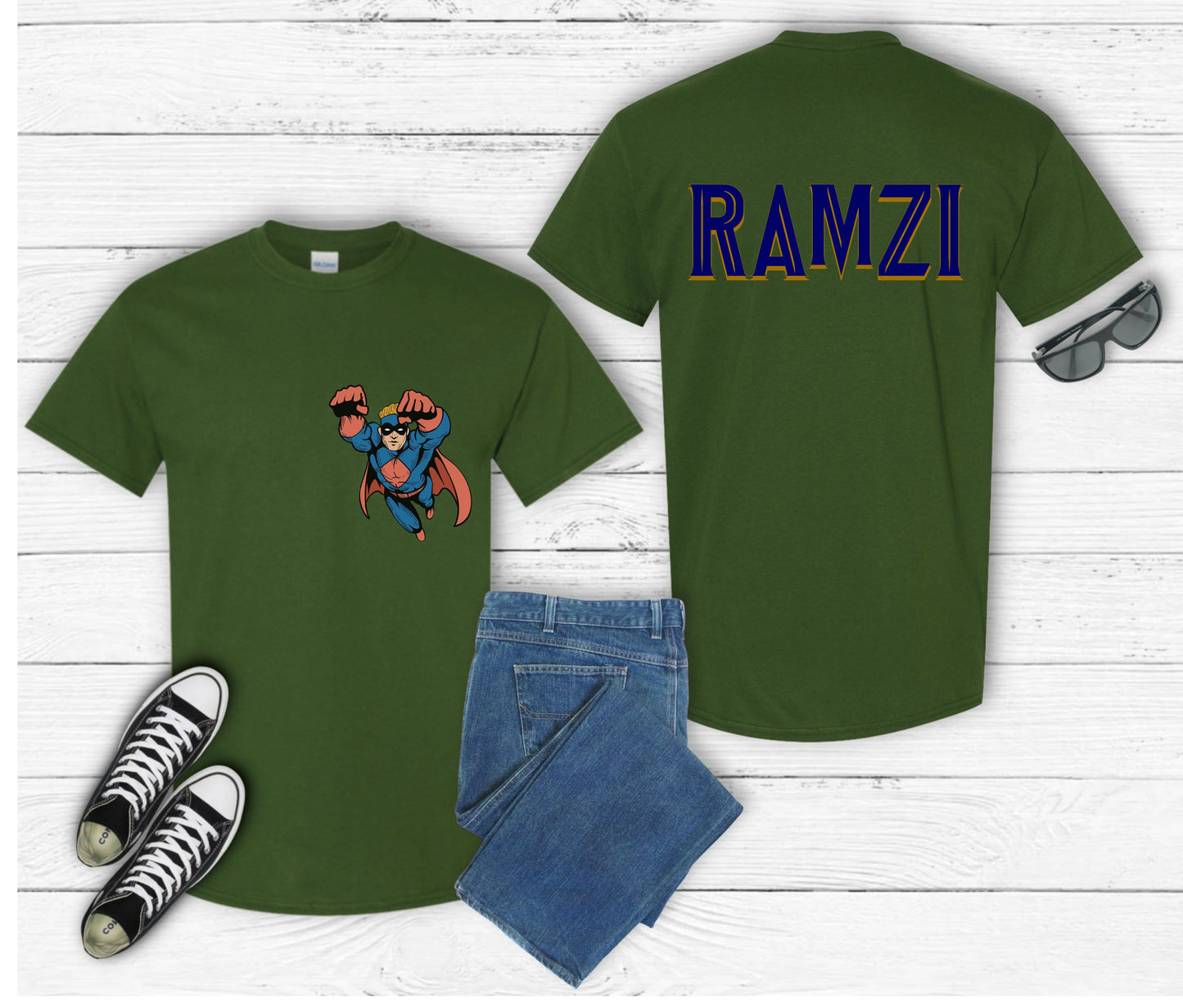 Kids Personalized Pocket Image T-Shirt β Custom Name Tee with Fun Front Pocket Design Choice