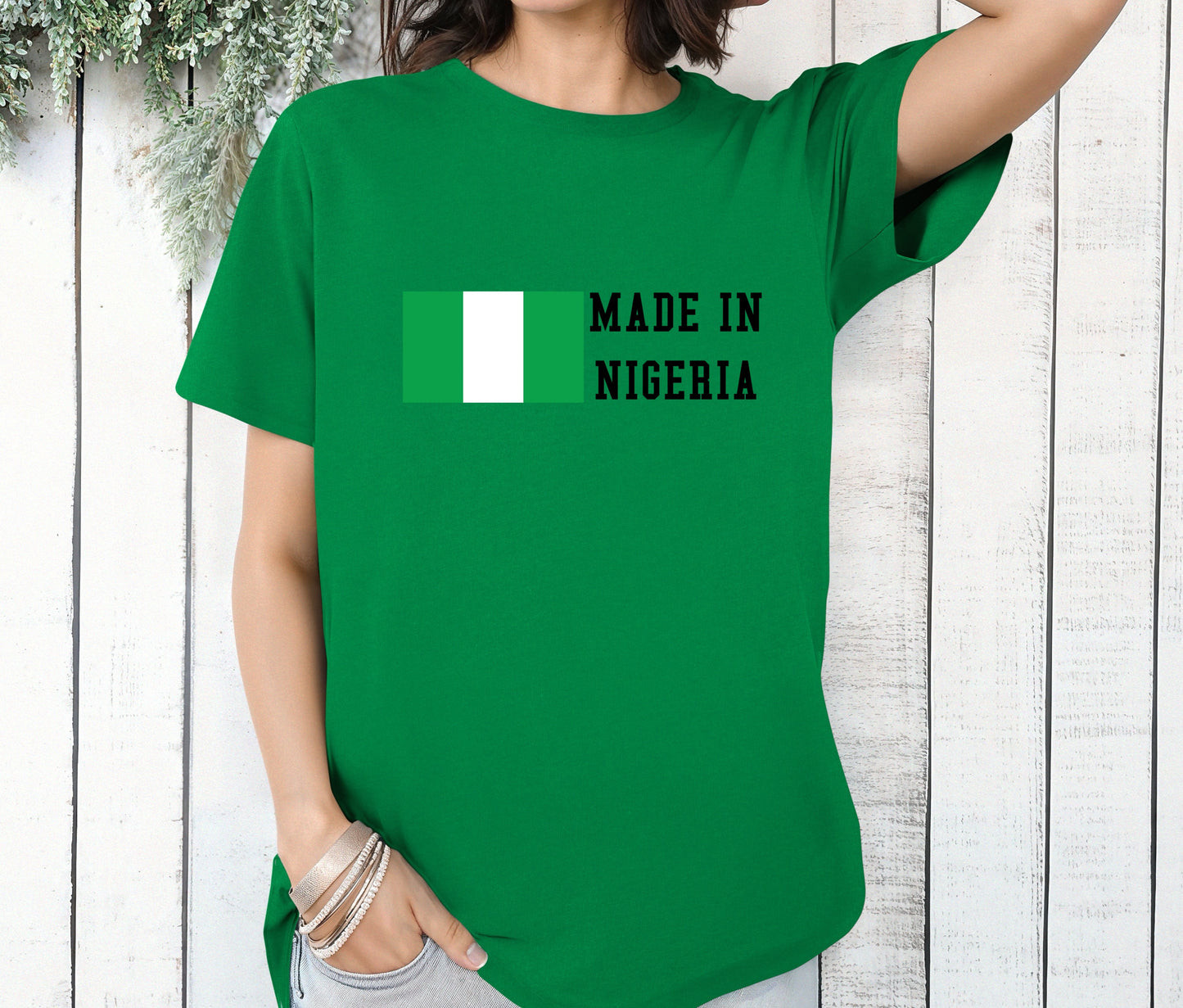 Nigerian Independece Day Shirt , Naija to the World T-Shirt, Nigerian Pride Shirt | African Heritage Tee | Green White Green Nigeria Flag Shirt | Unisex Naija Culture Tee