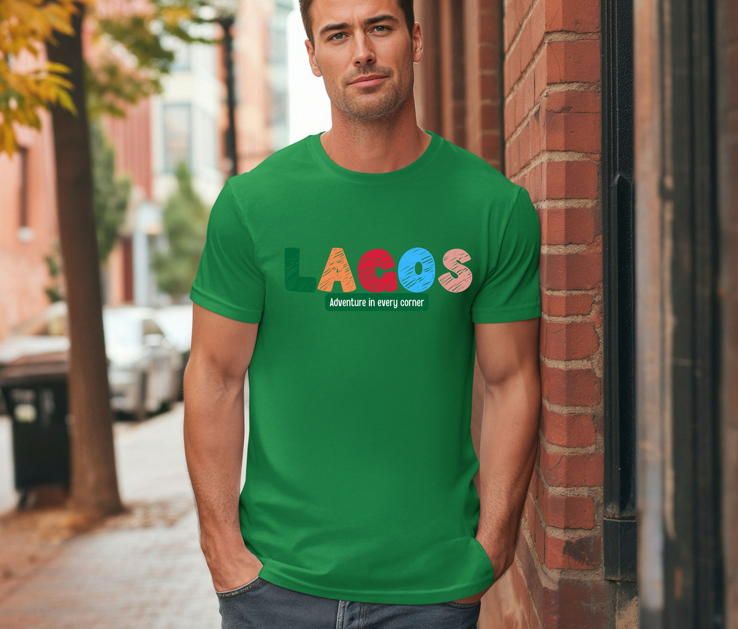 Lagos Shirt , Naija to the World T-Shirt, Nigerian Pride Shirt | African Heritage Tee | Green White Green Nigeria Flag Shirt | Unisex Naija Culture Tee