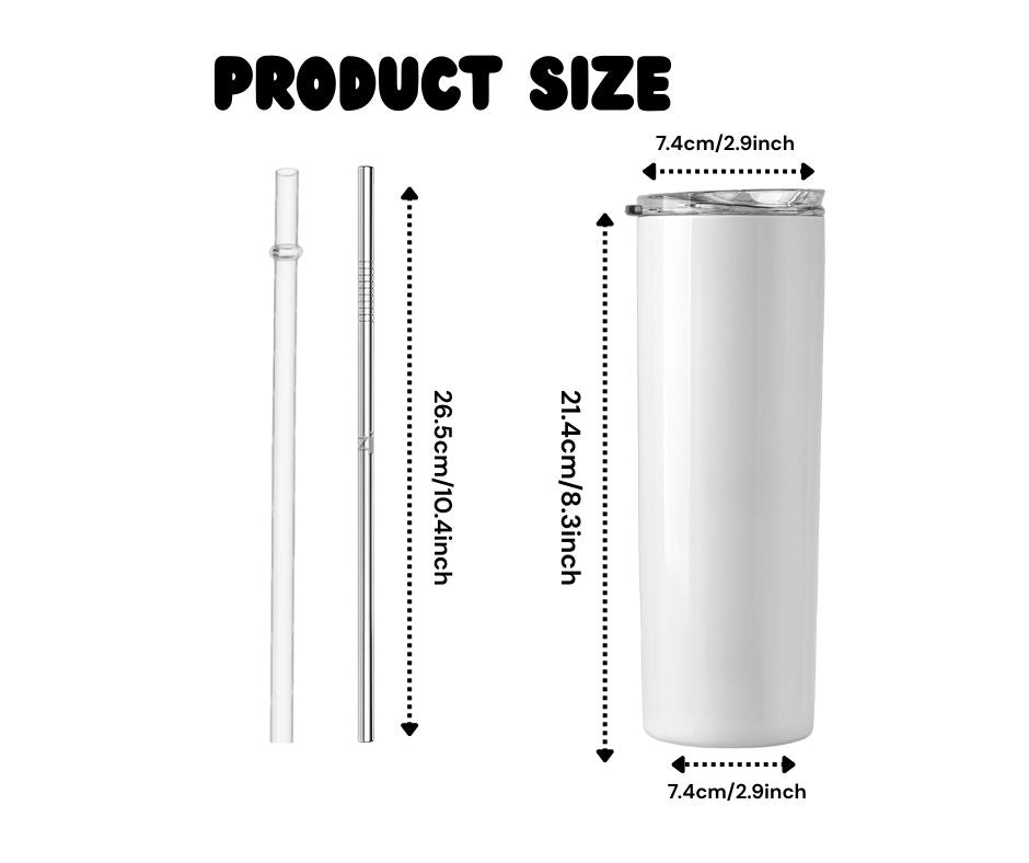 20oz Stainless Steel Tumbler – Insulated Travel Mug with Lid & Straw | Customizable | Hot & Cold Drinkware | Gift for Him, Her, or Kids
