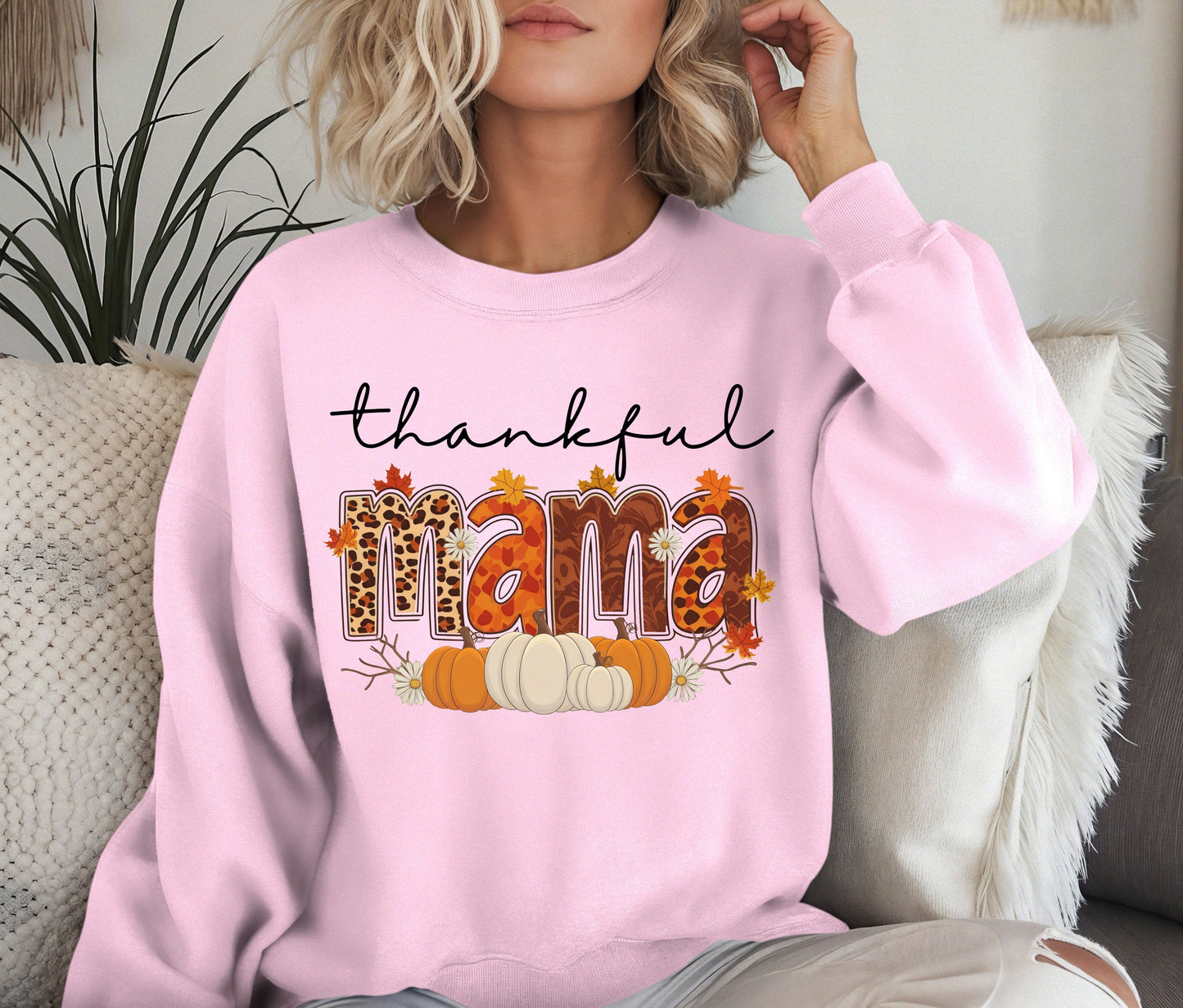 Thankful Sweatshirt, Fall Sweatshirt,Autumn Halloween Sweatshirt, Custom Gift, Autumn Sweater