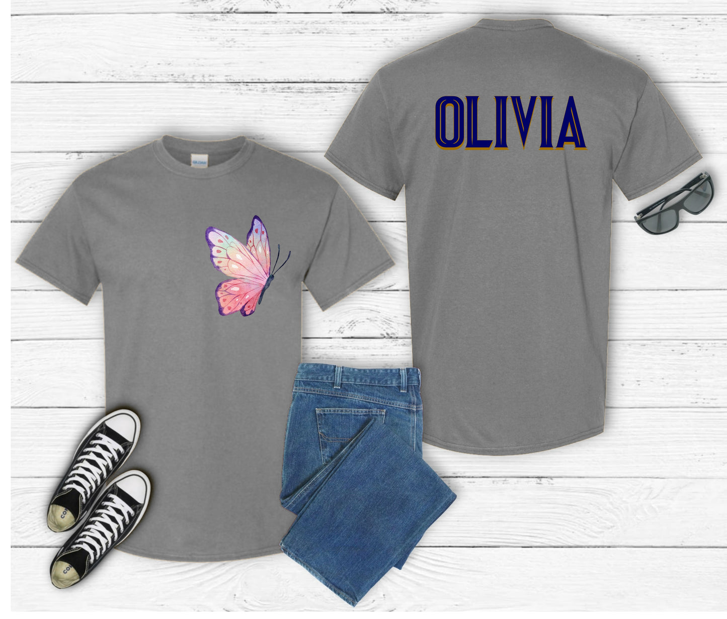 Kids Personalized Pocket Image T-Shirt β Custom Name Tee with Fun Front Pocket Design Choice