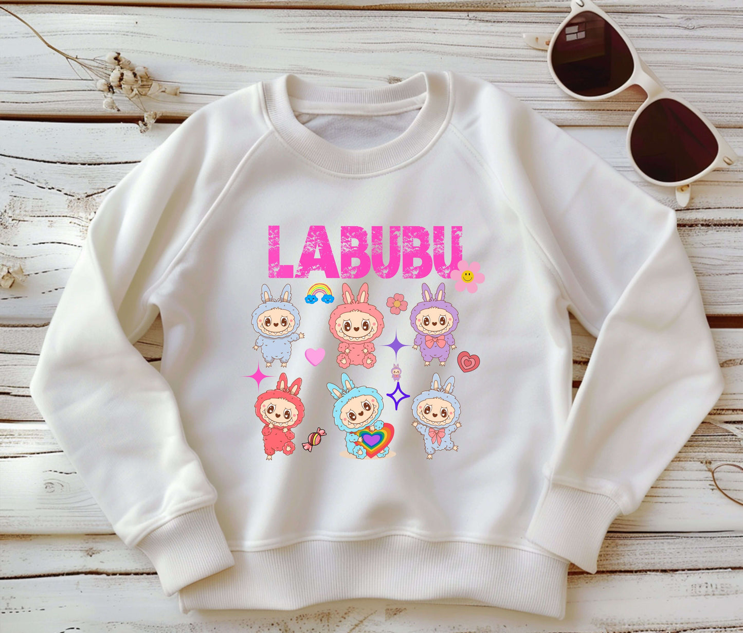 🧸 LABUBU Mom & Kids Matching Sweatshirt – Cute Cartoon Family Outfit