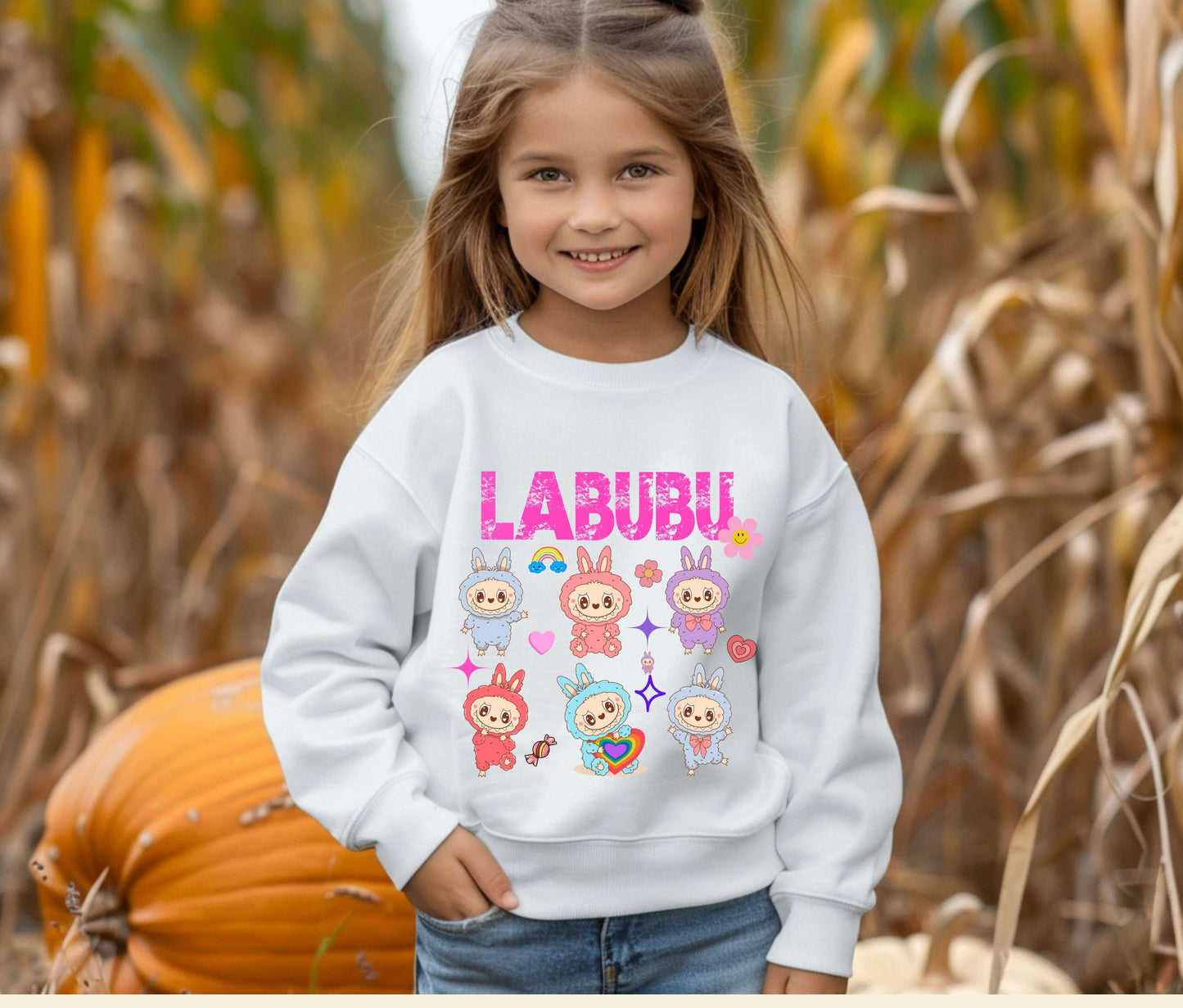 🧸 LABUBU Mom & Kids Matching Sweatshirt – Cute Cartoon Family Outfit
