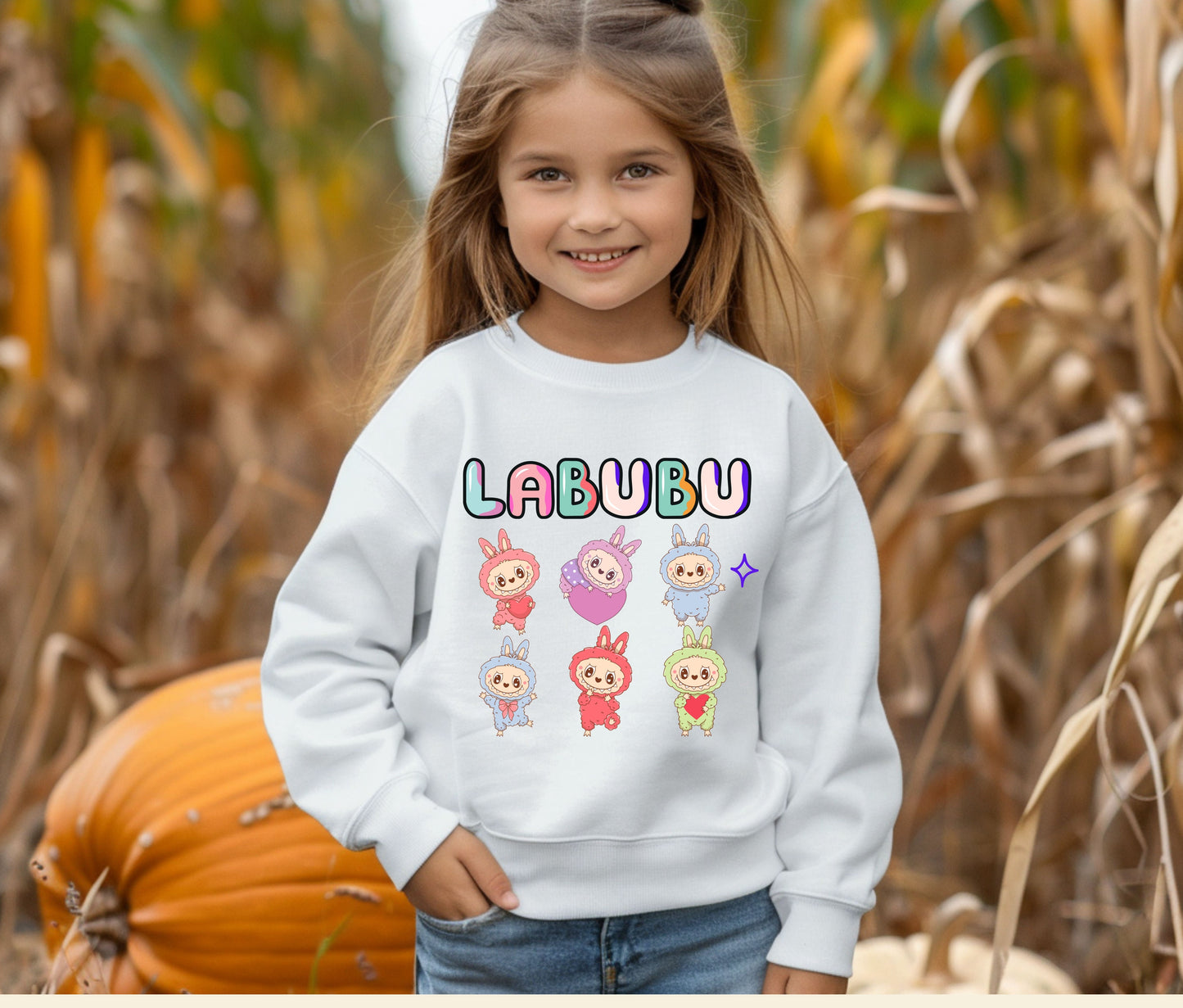 🧸 LABUBU Mom & Kids Matching Sweatshirt – Cute Cartoon Family Outfit