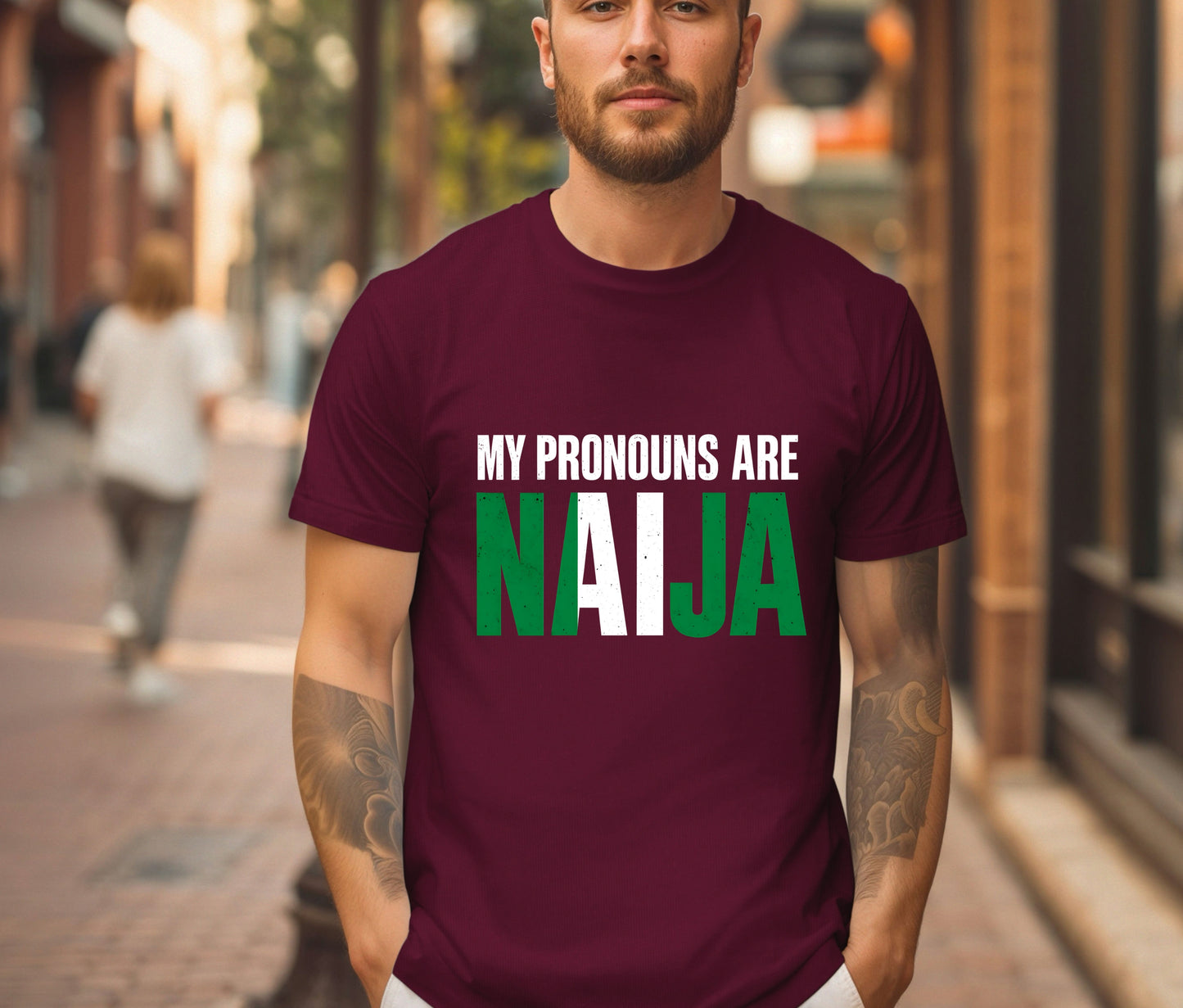 Naija to the World T-Shirt – Nigerian Pride Shirt | African Heritage Tee | Green White Green Nigeria Flag Shirt | Unisex Naija Culture Tee