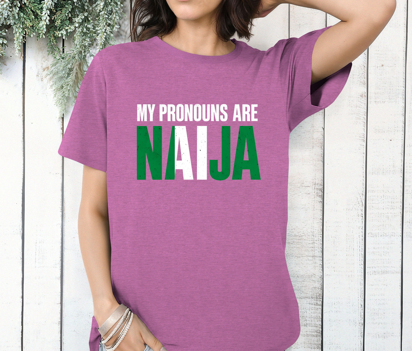 Naija to the World T-Shirt – Nigerian Pride Shirt | African Heritage Tee | Green White Green Nigeria Flag Shirt | Unisex Naija Culture Tee