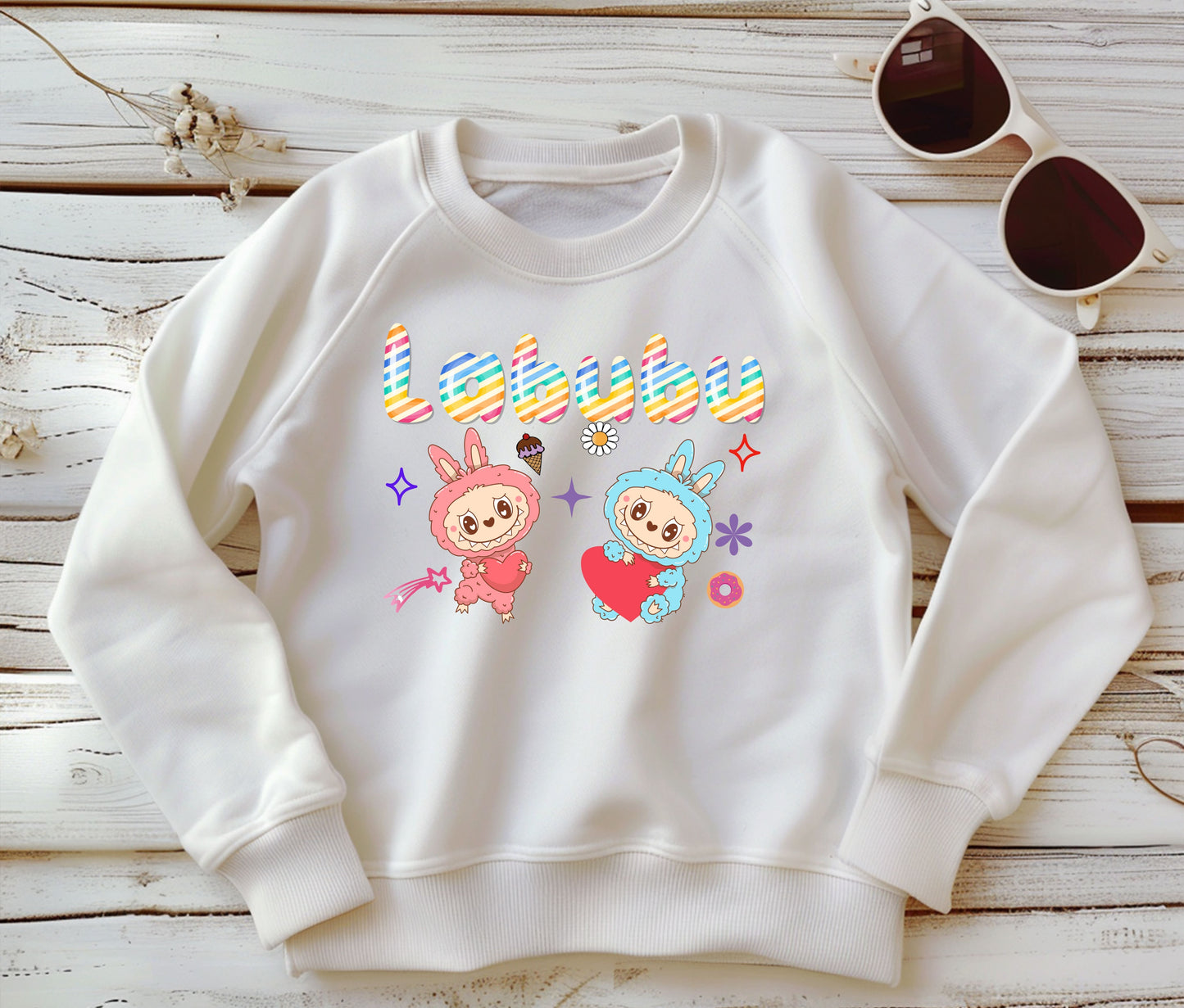 🧸 LABUBU Mom & Kids Matching Sweatshirt – Cute Cartoon Family Outfit