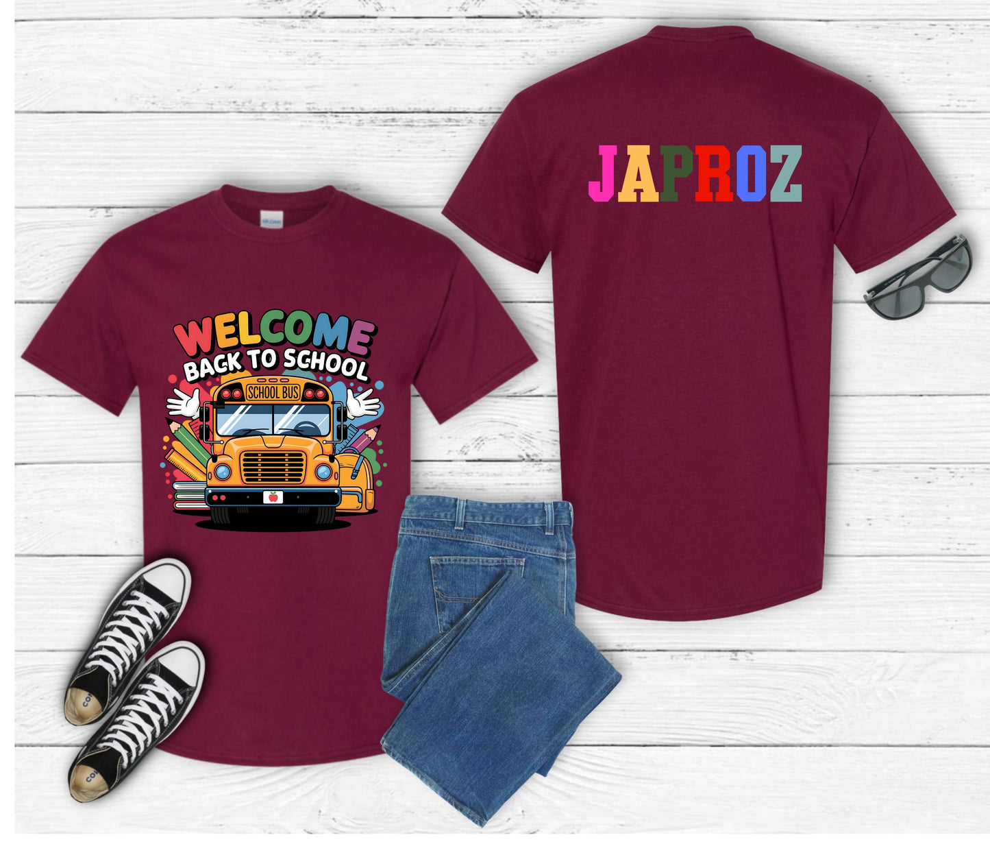 Back to School Shirt for Kids – Custom Name Tee | First Day of School Outfit | Preschool & Kindergarten Shirt | Custom Kids T-Shirt