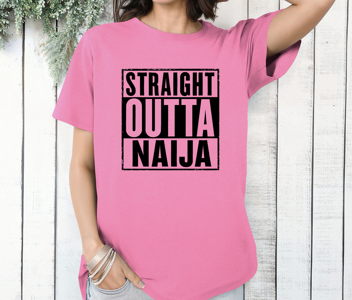 Naija to the World T-Shirt – Nigerian Pride Shirt | African Heritage Tee | Green White Green Nigeria Flag Shirt | Unisex Naija Culture Tee