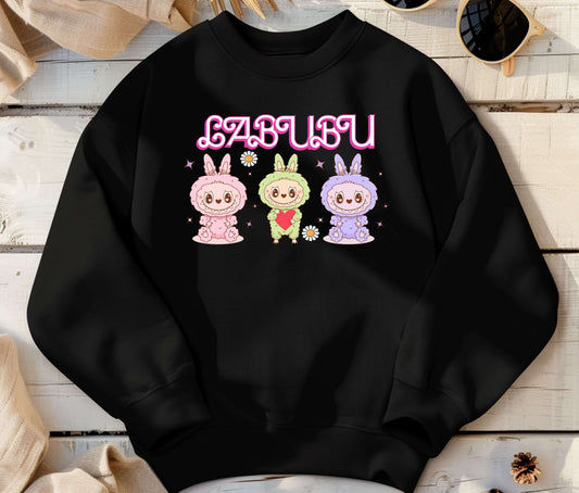 LABUBU Mom & Kids Matching Sweatshirt Cute Cartoon Family Outfit