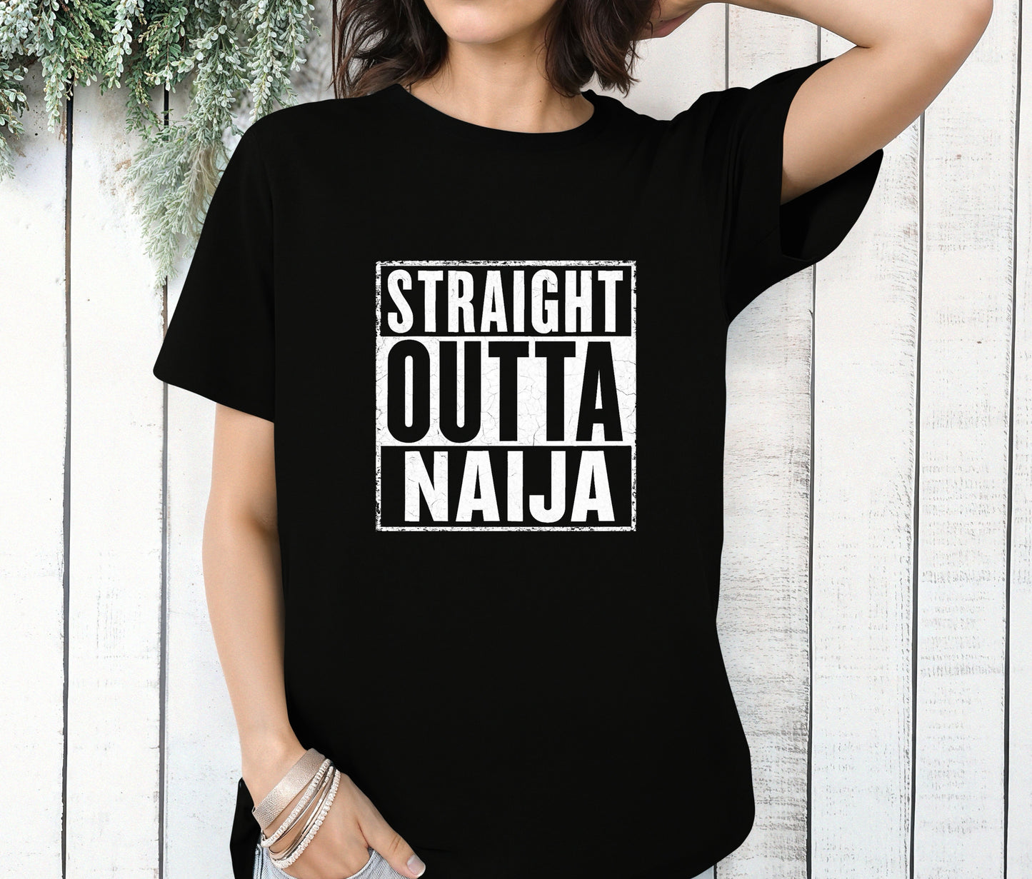 Naija to the World T-Shirt – Nigerian Pride Shirt | African Heritage Tee | Green White Green Nigeria Flag Shirt | Unisex Naija Culture Tee