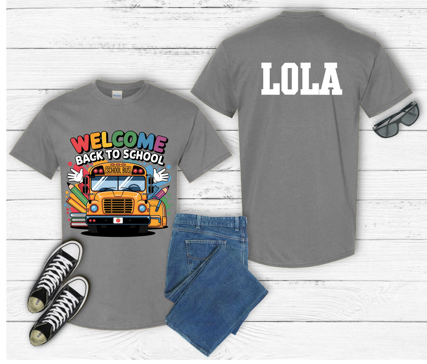 Back to School Shirt for Kids – Custom Name Tee | First Day of School Outfit | Preschool & Kindergarten Shirt | Custom Kids T-Shirt