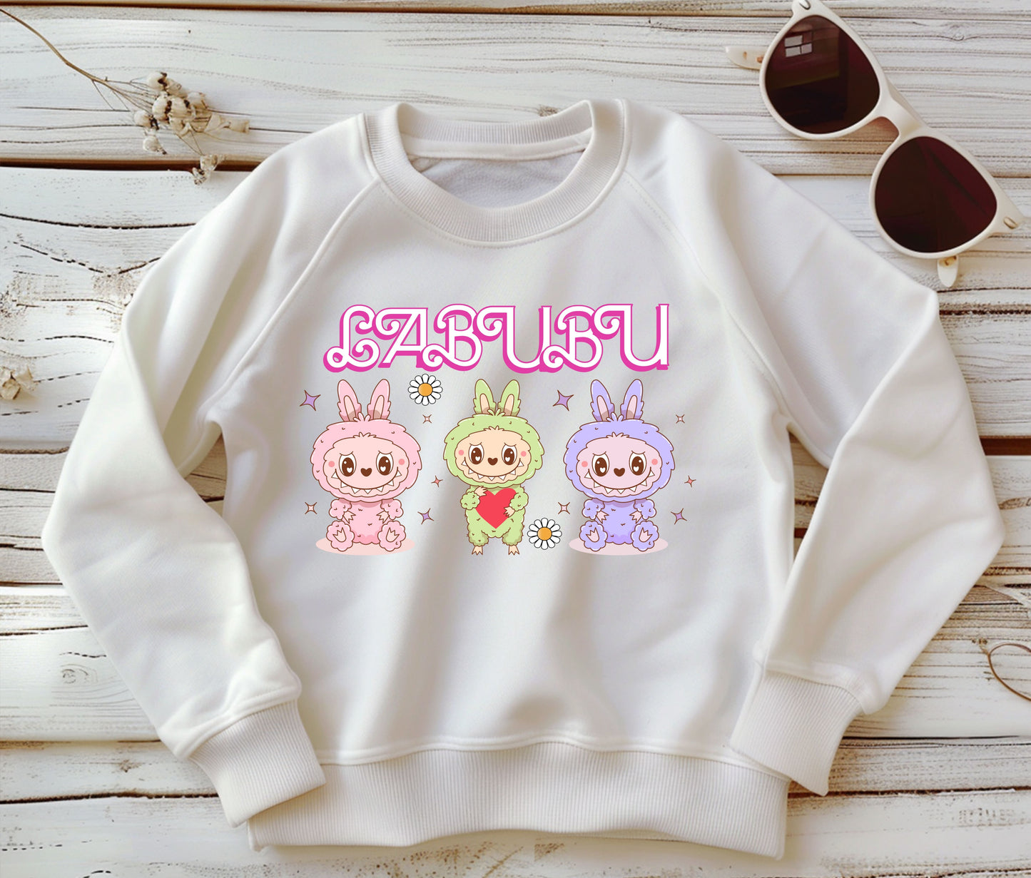 🧸 LABUBU Mom & Kids Matching Sweatshirt – Cute Cartoon Family Outfit