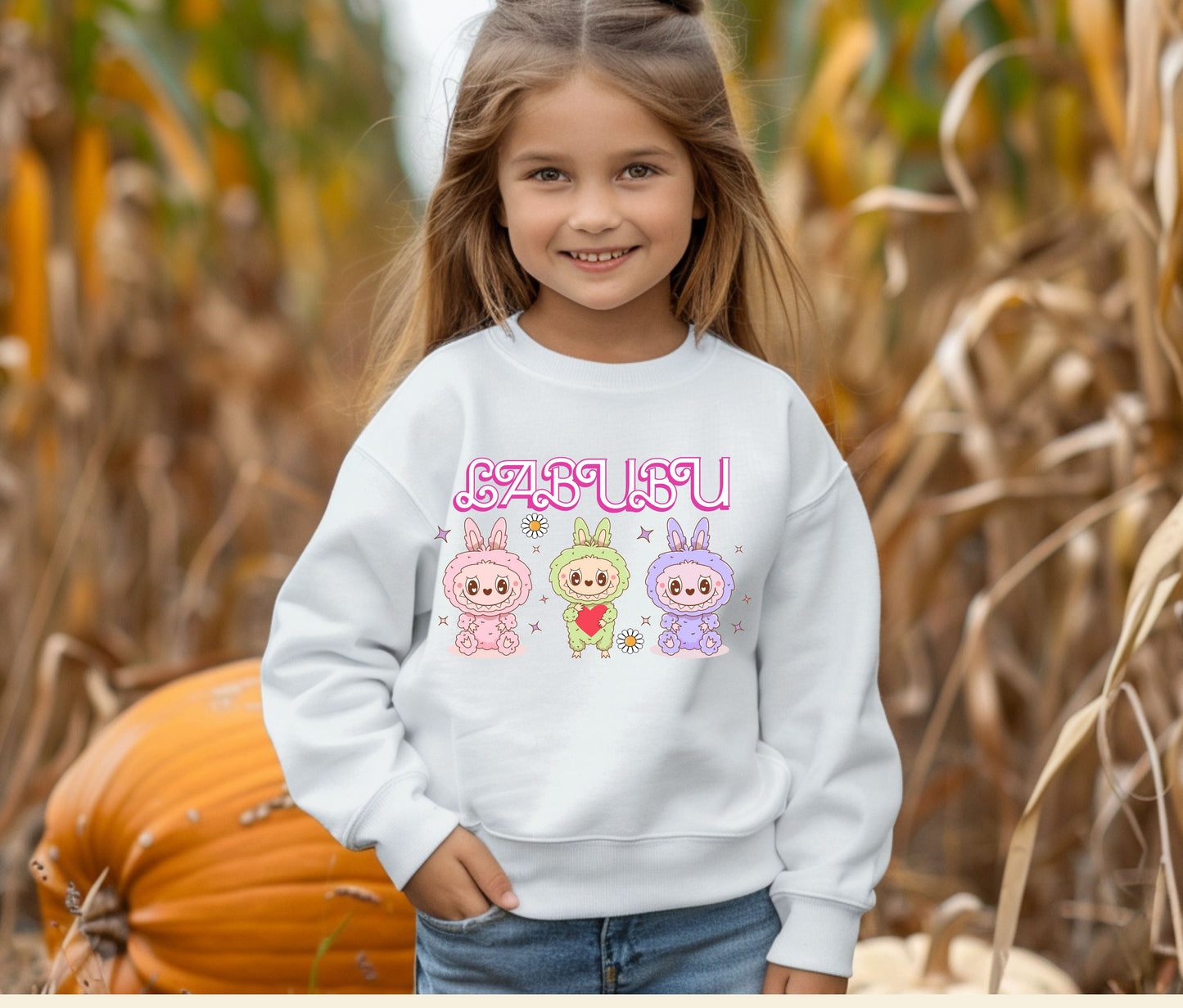 🧸 LABUBU Mom & Kids Matching Sweatshirt – Cute Cartoon Family Outfit