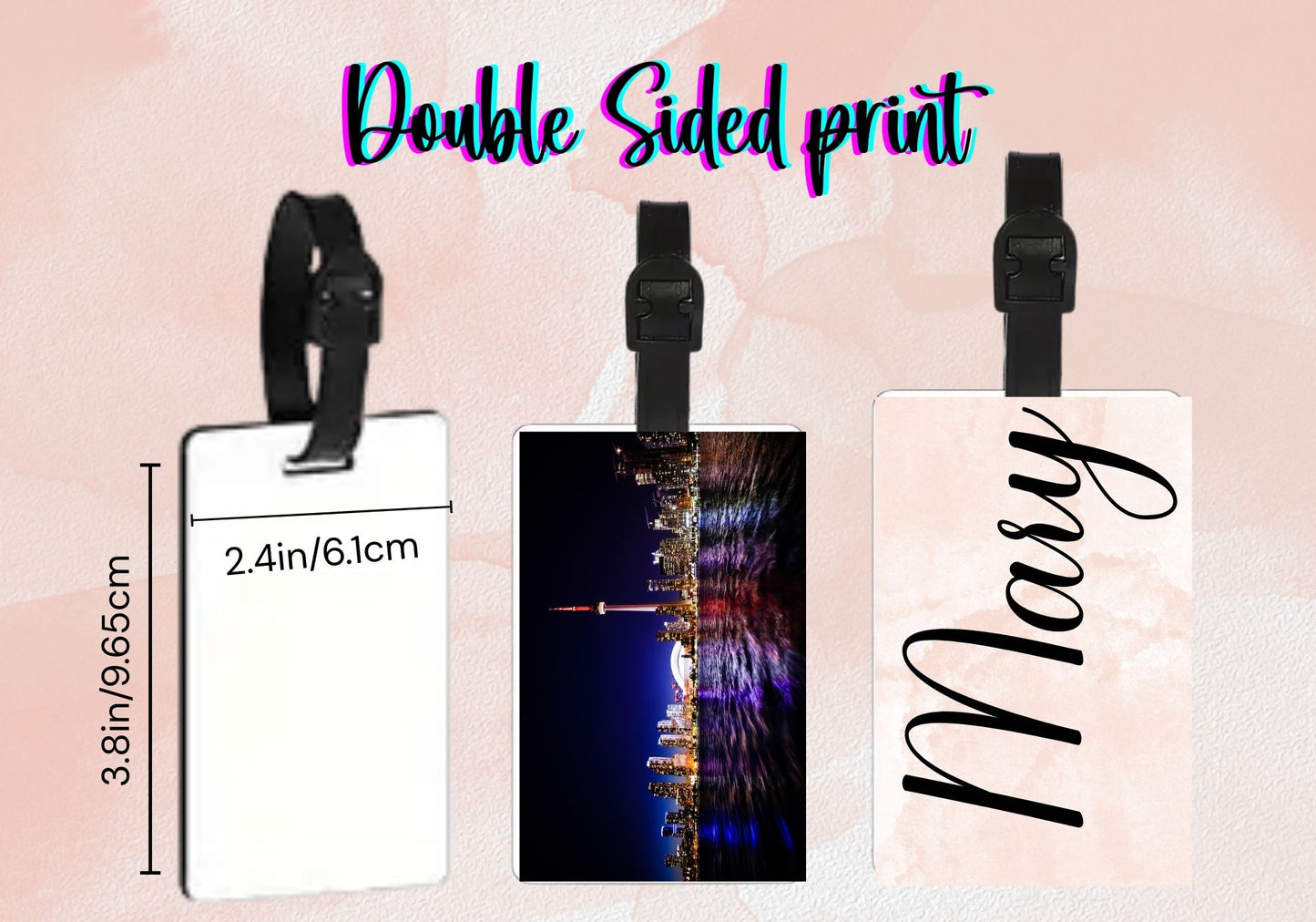 ✈️ Personalized Double-Sided Luggage Tag – Perfect for Travel, Backpacks & Bags