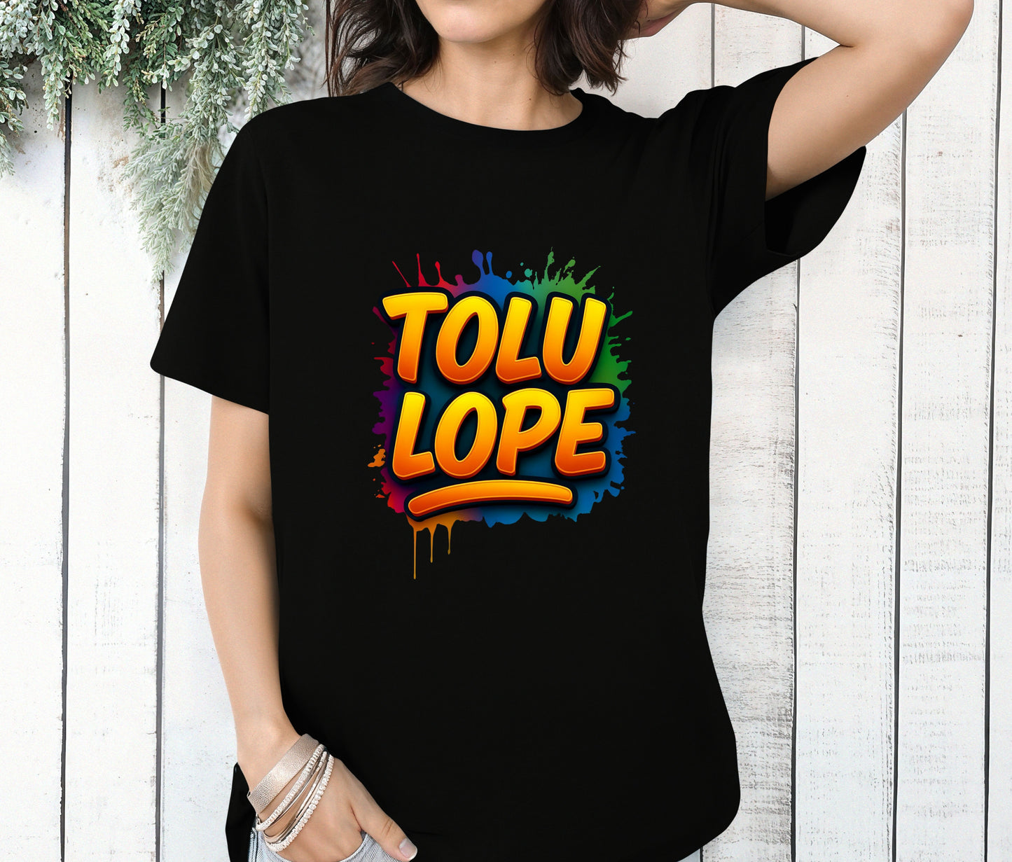 Personalized Name Shirt – Bold Color Splash Nigerian Tee