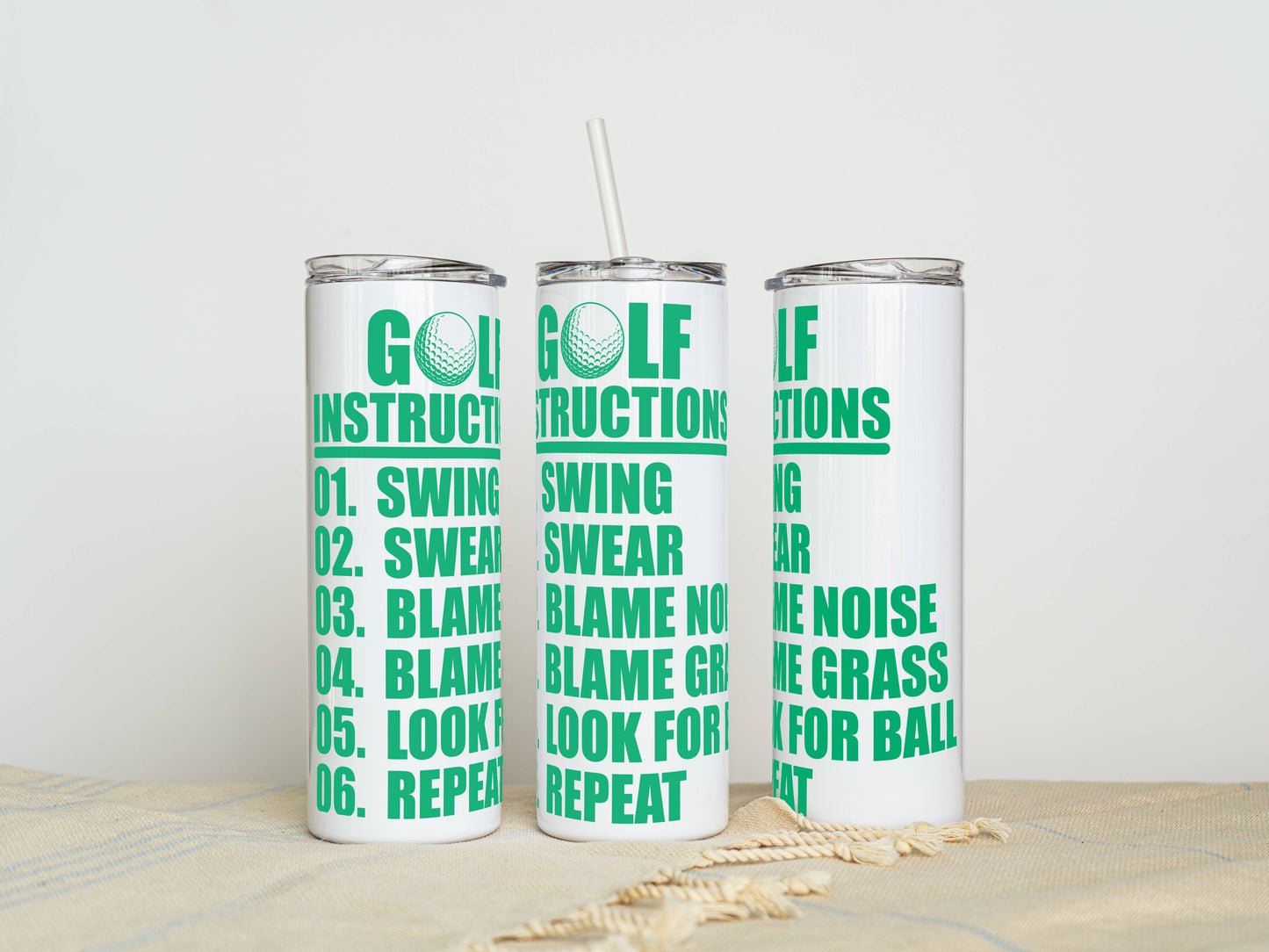 20 oz Golf Stainless Tumbler – Insulated Travel Mug with Lid & Straw | Customizable | Hot & Cold Drinkware | Gift for Him, Her, or Kids