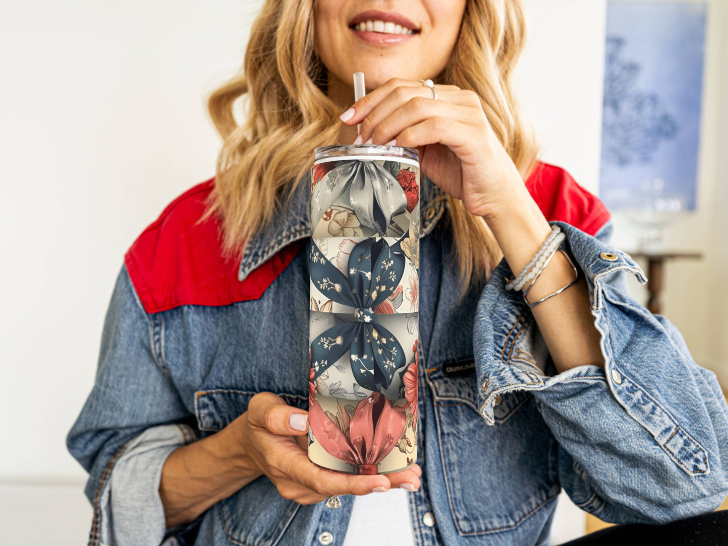 20oz Slim Tumbler - Sublimation blanks with straw Customizable