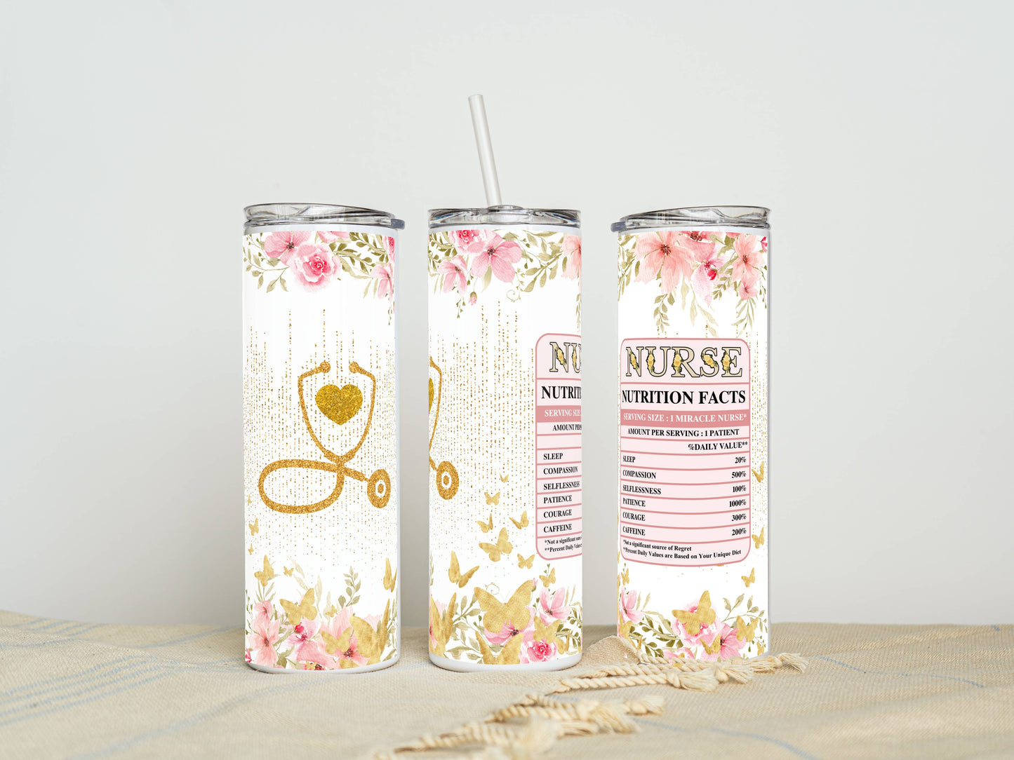 20 oz Nurse Steel Tumbler – Insulated Travel Mug with Lid & Straw | Customizable | Hot & Cold Drinkware | Gift for Him, Her, or Kids