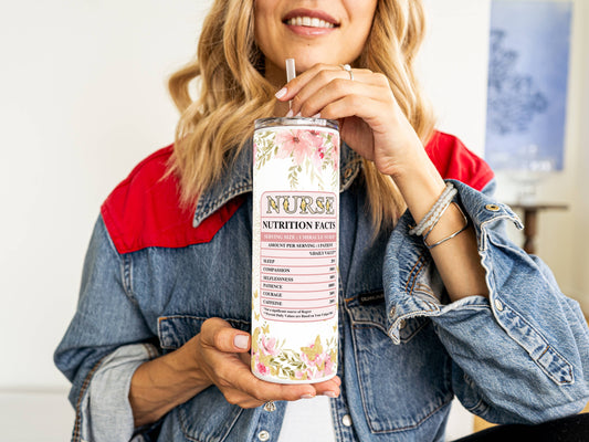 20 oz Nurse Steel Tumbler – Insulated Travel Mug with Lid & Straw | Customizable | Hot & Cold Drinkware | Gift for Him, Her, or Kids