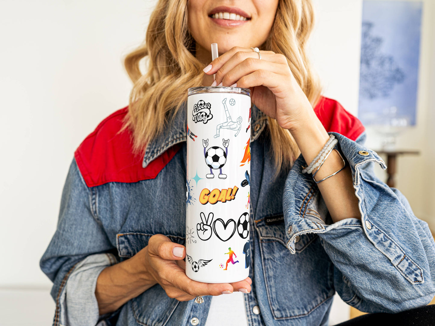 20 oz Soccer Tumbler – Insulated Travel Mug with Lid & Straw | Customizable | Hot & Cold Drinkware | Gift for Him, Her, or Kids (Copy)