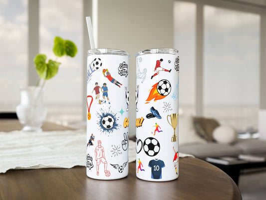 20 oz Soccer Tumbler – Insulated Travel Mug with Lid & Straw | Customizable | Hot & Cold Drinkware | Gift for Him, Her, or Kids (Copy)