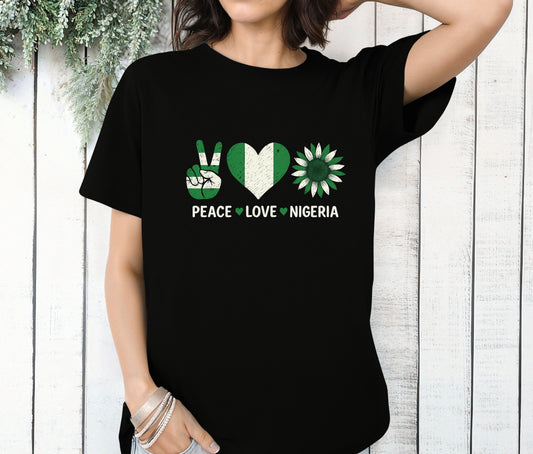 Naija to the World T-Shirt – Nigerian Pride Shirt | African Heritage Tee | Green White Green Nigeria Flag Shirt | Unisex Naija Culture Tee