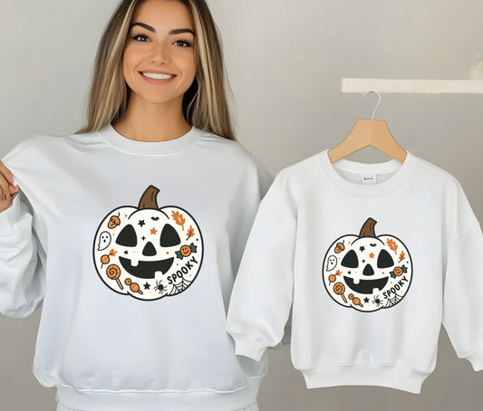 Matching Mom And Kid Spooky Sweatshirt, Funny Halloween Shirt, Matching Halloween Sweatshirt , Ghost Halloween, Halloween Teacher Sweatshirt, Halloween Gift, Boo