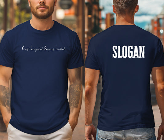 Custom Logo Shirt with Company Name on Back – Personalized Business Branding Tee – Custom Workwear T-Shirt for Teams, Events, and Staff