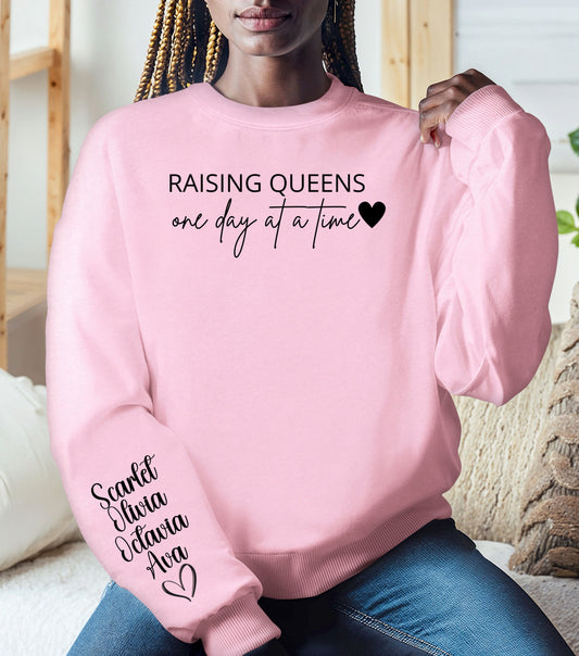 Custom Name Sweatshirt – Personalized Family or Kids’ Names on Sleeve | Cozy Crewneck for Moms, Dads & Grandparents | Gift for Parents & Loved Ones