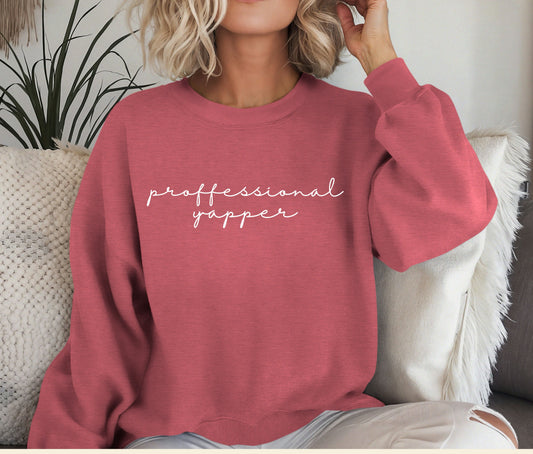 Registered Yapper Sweatshirt – Funny Cozy Crewneck, Professional Yapper Sweater, Cute Sassy Gift Pullover for Women, Trendy Quote Shirt