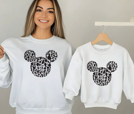 🖤 Matching Family Sweatshirt – Classic Mouse Silhouette Print 🖤