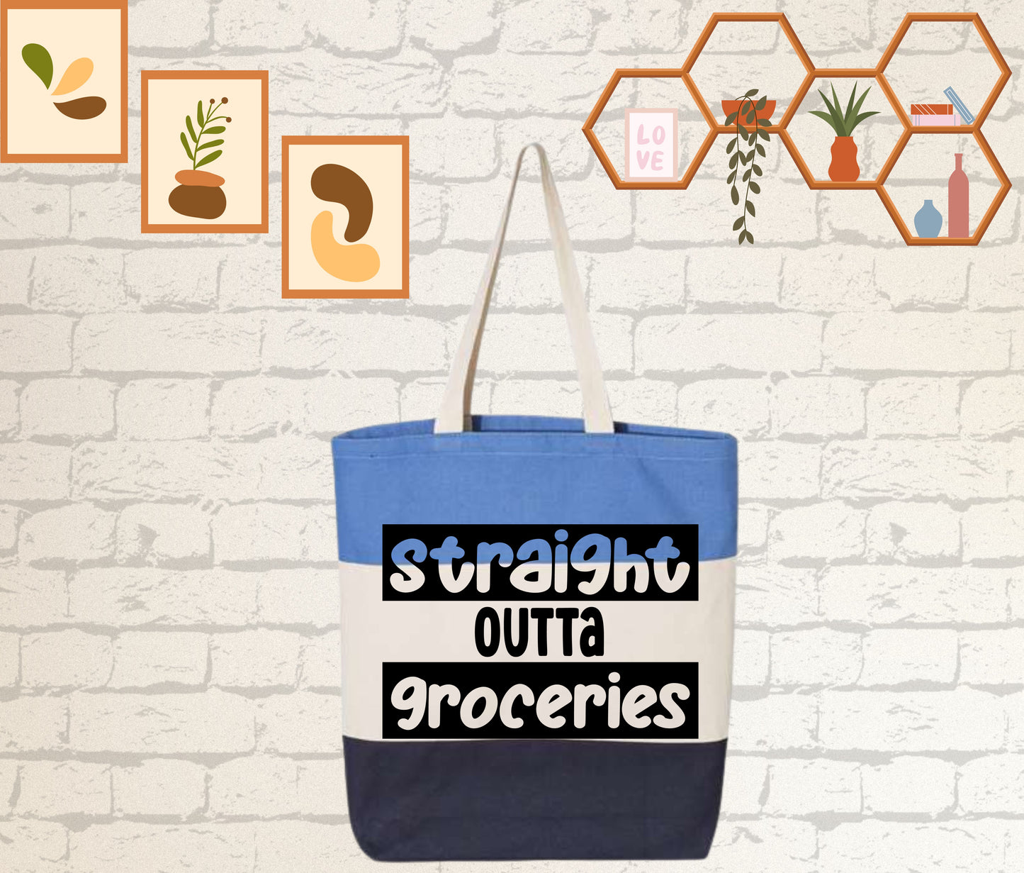 Customized 11L Tri-Color Canvas Tote Bag – Durable, Stylish, and Eco-Friendly Reusable Shoulder Bag for Everyday Use, Shopping, Beach, and Gifts
