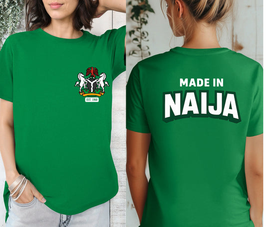 Nigerian Independece Day Shirt , Naija to the World T-Shirt, Nigerian Pride Shirt | African Heritage Tee | Green White Green Nigeria Flag Shirt | Unisex Naija Culture Tee