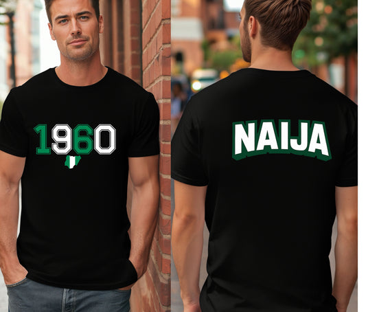 Nigerian Independece Day Shirt , Naija to the World T-Shirt, Nigerian Pride Shirt | African Heritage Tee | Green White Green Nigeria Flag Shirt | Unisex Naija Culture Tee