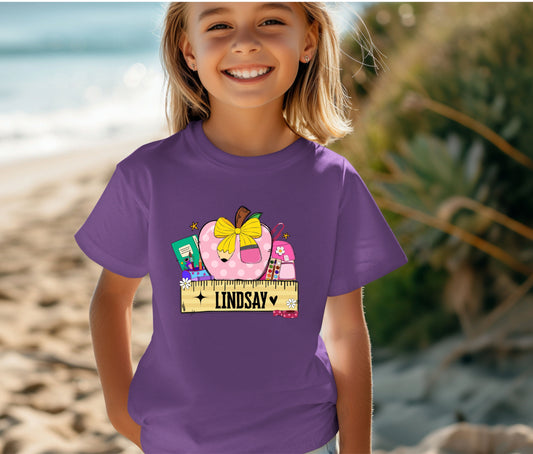 Personalize Back to School Shirt for Kids – Custom Name Tee | First Day of School Outfit | Preschool & Kindergarten Shirt | Custom Kids T-Shirt