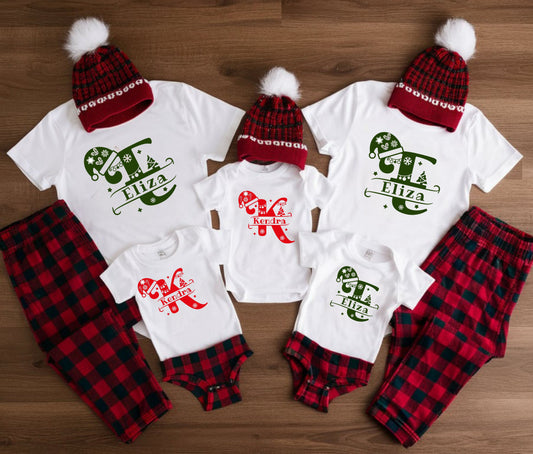 🎄Personalize Each Name Tshirt Custom Christmas Shirts for Family | Matching Holiday Shirts | Personalized Family Christmas Outfits
