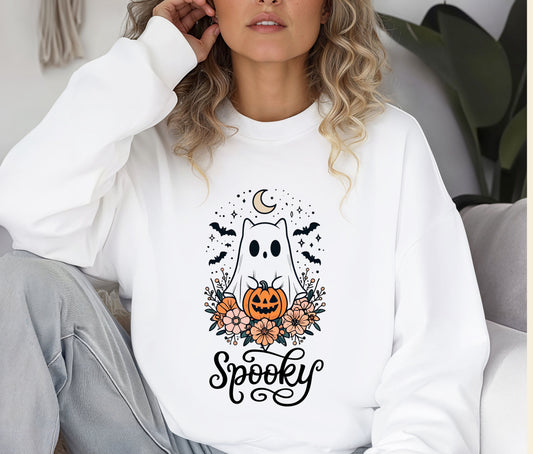 Kids Autumn Sweatshirt, Funny Halloween Shirt, Skeleton Halloween, Ghost Halloween, Halloween Teacher Sweatshirt, Halloween Gift, Boo (Copy)