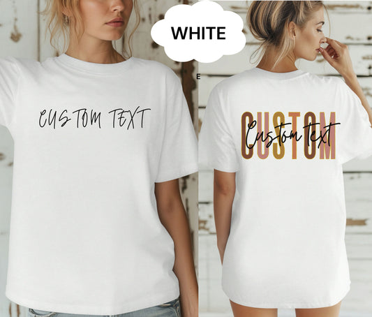 Custom Logo Shirt with Company Name on Back – Personalized Business Branding Tee – Custom Workwear T-Shirt for Teams, Events, and Staff